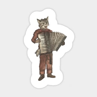 Accordion Cat with Goggles and Mask Sticker